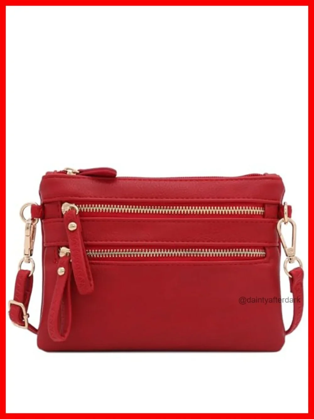 Faux Leather Small Wristlet Crossbody Bag with Wallet Pockets